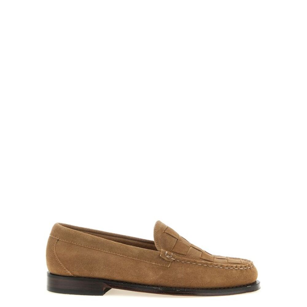G.H. BASS Beige Cowhide Slip-On Men's Loafers